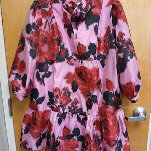 Tuckernuck Pink Black Rose Palmerston Dress Women's XXL